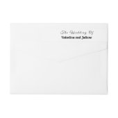 白い背景の黒い文字結婚ズ ラップアラウンドラベル (裏面)