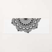 白い背景の黒い曼荼羅 ヨガマット (正面(横))