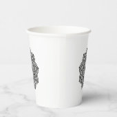 白い背景の黒い曼荼羅 紙コップ (右)