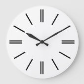 白い背景の黒い線の壁時計 ラージ壁時計 (正面)