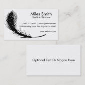 白い背景の黒の羽のシンプルな設計をきれいにして下さい 名刺 (正面/裏面)
