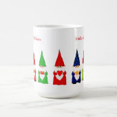白い背景の７匹のクリスマスノーム コーヒーマグカップ (中央)