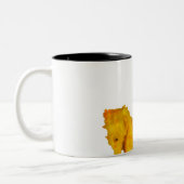 白い背景の2匹のタツノオトシゴのシュート ツートーンマグカップ (左)