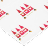 白い背景の3人のクリスマスノーム テーブルクロス (アングル)