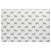 白い背景のWeimaranerの灰色のシルエット ファブリック (ファットクウォーター)