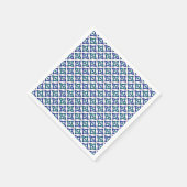白い背景をもつ青と緑の模様 スタンダードカクテルナプキン (角)