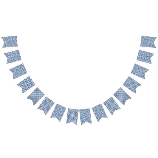 白い背景をもつ青と緑の模様 バンティングフラッグ (全)