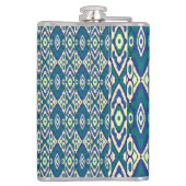 白い背景をもつ青と緑の模様 フラスク (裏面)