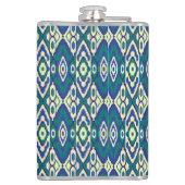 白い背景をもつ青と緑の模様 フラスク (裏面)