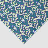 白い背景をもつ青と緑の模様 薄葉紙 (詳細)