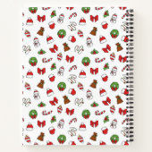 白い背景を持つクリスマスノート ノートブック (裏面)