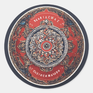 白い背景を持つステッカーカードの素敵なロゴ ラウンドシール