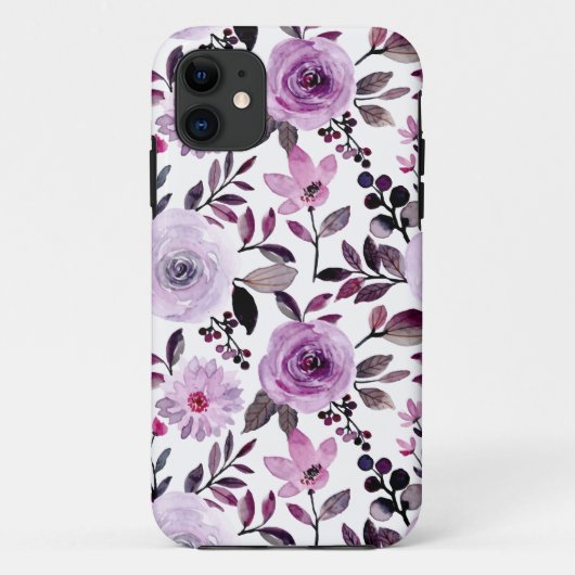 白い背景を持つピンクの花柄 Case-Mate iPhoneケース (裏面)