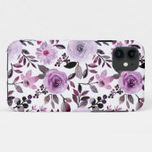 白い背景を持つピンクの花柄 Case-Mate iPhoneケース (裏面(横))