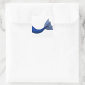 白い背景を持つ任意のカラーマーメイドテール スクエアシール (バッグ)