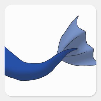 白い背景を持つ任意のカラーマーメイドテール スクエアシール