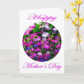 白い背景を持つ母の日の花束 カード (黄色い花)