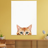白い背景を持つ猫 キャンバスプリント (インサイチュ (リビング))