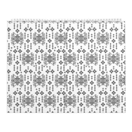 白い背景を持つ白黒の模様 カレンダー (カバー)