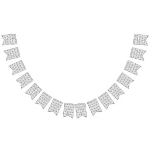 白い背景を持つ白黒の模様 バンティングフラッグ