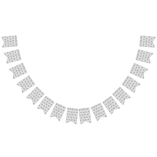 白い背景を持つ白黒の模様 バンティングフラッグ (全)