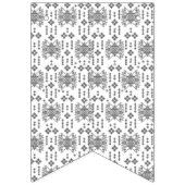 白い背景を持つ白黒の模様 バンティングフラッグ (第2の旗)