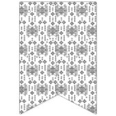 白い背景を持つ白黒の模様 バンティングフラッグ (第1の旗)