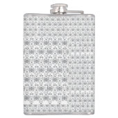 白い背景を持つ白黒の模様 フラスク (裏面)