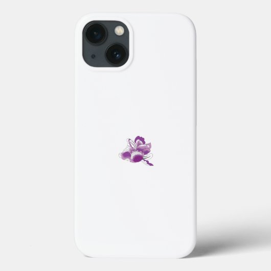 白い背景を持つ紫の花 Case-Mate iPhoneケース (裏面)