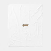 白い背景を持つ茶色の冠 フリースブランケット (正面)