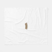 白い背景を持つ茶色の冠 フリースブランケット (正面(横))