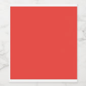 白い背景を持つ赤縁ど色 ワインラベル (シングルラベル)