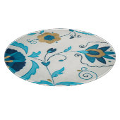 白い背景を持つ金箔の藍の花 カッティングボード (角)