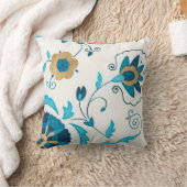 白い背景を持つ金箔の藍の花 クッション (ブランケット)