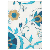 白い背景を持つ金箔の藍の花 クリップボード (裏面)