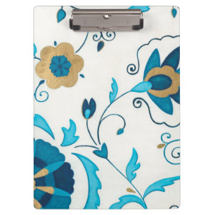 白い背景を持つ金箔の藍の花 クリップボード