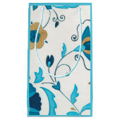 白い背景を持つ金箔の藍の花 スモールペーパーバッグ (正面)