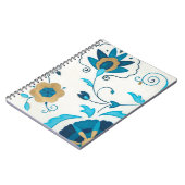 白い背景を持つ金箔の藍の花 ノートブック (左側)