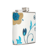 白い背景を持つ金箔の藍の花 フラスク (右)