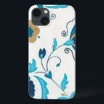 白い背景を持つ金箔の藍の花 iPhone 13ケース<br><div class="desc">白い背景にはエリカJ.ヴェスオリジナル、金箔の藍の花が残っている。誰もがシンプル贈り物として受け取ることを望む絵画、微妙な！</div>