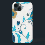 白い背景を持つ金箔の藍の花 iPhone 13ケース<br><div class="desc">白い背景にはエリカJ.ヴェスオリジナル、金箔の藍の花が残っている。誰もがシンプル贈り物として受け取ることを望む絵画、微妙な！</div>