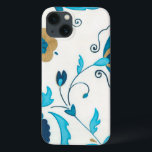 白い背景を持つ金箔の藍の花 iPhone 13ケース<br><div class="desc">白い背景にはエリカJ.ヴェスオリジナル、金箔の藍の花が残っている。誰もがシンプル贈り物として受け取ることを望む絵画、微妙な！</div>