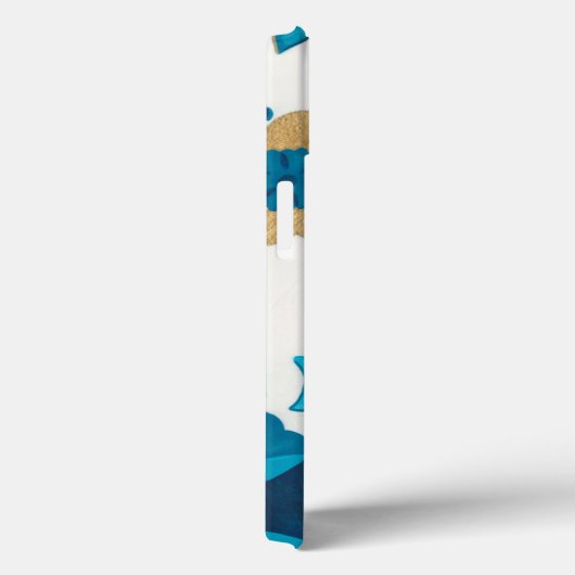 白い背景を持つ金箔の藍の花 Case-Mate iPhoneケース (裏面 / 右)