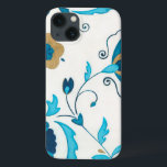 白い背景を持つ金箔の藍の花 iPhone 13ケース<br><div class="desc">白い背景にはエリカJ.ヴェスオリジナル、金箔の藍の花が残っている。誰もがシンプル贈り物として受け取ることを望む絵画、微妙な！</div>