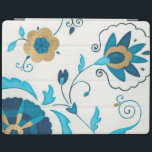 白い背景を持つ金箔の藍の花 iPadスマートカバー<br><div class="desc">白い背景にはエリカJ.ヴェスオリジナル、金箔の藍の花が残っている。誰もがシンプル贈り物として受け取ることを望む絵画、微妙な！</div>