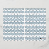 白い背景を持つ青と白の模様 箔シーズンポストカード (裏面)