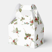 白い背景エレガントに小さなクリスマスホリー フェイバーボックス (裏面サイド)