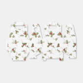 白い背景エレガントに小さなクリスマスホリー フェイバーボックス (折り畳みなし)