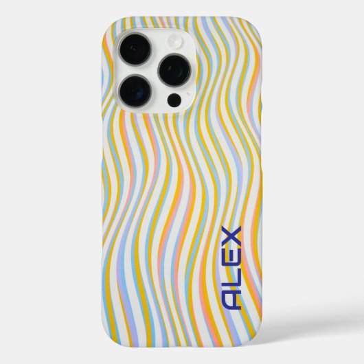白い背景パステル波パターン Case-Mate iPhoneケース (裏面)