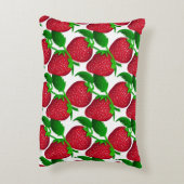 白い背景パターンのイチゴ アクセントクッション (裏面(縦))